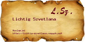 Lichtig Szvetlana névjegykártya